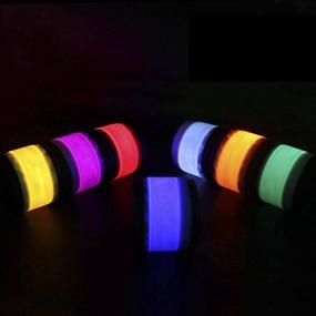 img 4 attached to 🌟 PROLOSO Pack of 7 LED Light Up Band Slap Bracelets – Night Safety Wristbands for Running, Riding, Walking, Concerts, Parties, Camping, and Outdoor Sports – Includes 8 Extra Button Batteries