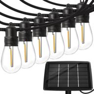 🌞 solar vintage edison bulb string lights with 15 shatterproof bulbs - 50ft commercial grade weatherproof strand, heavy-duty decorative led lights for patio, backyard, porch, and garden logo