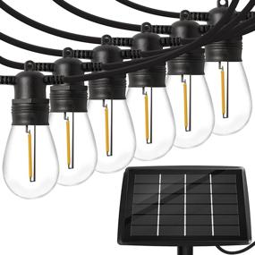 img 4 attached to 🌞 Solar Vintage Edison Bulb String Lights with 15 Shatterproof Bulbs - 50Ft Commercial Grade Weatherproof Strand, Heavy-Duty Decorative LED Lights for Patio, Backyard, Porch, and Garden