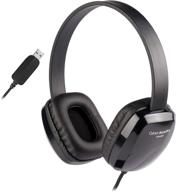 🎧 cyber acoustics acm-6005 usb stereo headphones: ideal for pcs, usb devices in office, classroom, or home logo