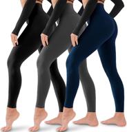 🩲 premium 3 pack leggings for women: non-transparent high waist tummy control yoga pants for workouts & running logo