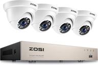 🎥 zosi 5mp lite 8ch система домашней видеонаблюдения - 1080p h.265+ цифровой видеорегистратор cctv, 4 шт. 1080p купольная камера, ночное видение, оповещения о движении, удаленный доступ логотип