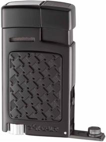 img 1 attached to 🔥 Xikar Forte Jet Flame Lighter with Fold-Out 7mm Cigar Punch, Red Fuel Gauge, Hot Rod Inspired Design, Decorative High-Touch Insert - Black Houndstooth