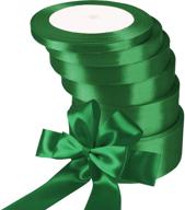 christmas satin ribbon rolls - 150 yards, 6 sizes (green) - ideal for wedding favors, crafts, wrapping, and christmas party decorations logo