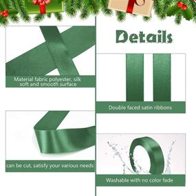 img 2 attached to Christmas Satin Ribbon Rolls - 150 Yards, 6 Sizes (Green) - Ideal for Wedding Favors, Crafts, Wrapping, and Christmas Party Decorations