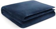 🛏️ restorology ultra plush weighted blanket - multiple sizes for children & adults - 20lb - 60" x 80" - navy blue logo