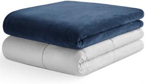 img 1 attached to 🛏️ Restorology Ultra Plush Weighted Blanket - Multiple Sizes for Children & Adults - 20LB - 60" x 80" - Navy Blue