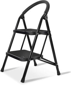 img 4 attached to 🪜 XinSunho 2 Step Ladder: Folding Sturdy Step Stool for Kitchen, Home Closet – 330lbs Heavy Duty Ladder for Adults & Seniors