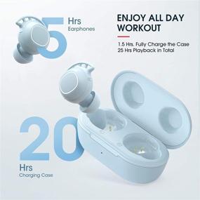 img 2 attached to Синие спортивные беспроводные наушники Blue M30 Bluetooth, беспроводные наушники с глубоким басом, эргономичным дизайном, режимами моно и стерео, 25 часами автономной работы, защитой от воды IPX8, встроенными микрофонами, зарядкой Type-C для тренировок и бега.