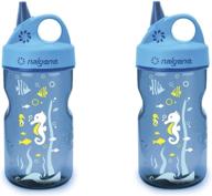 🐬 nalgene grip-n-gulp water bottle - blue seahorse - 12-ounce - pack of 2 logo