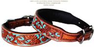 hand-tooled and painted cow leather western dog puppy collar - prorider medium 17''- 21'' (model 6047) logo