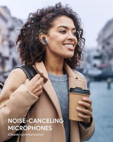 img 2 attached to 🎧 Premium Blue True Wireless Earbuds: Noise Cancelling, Fast Charge, IPX6 Waterproof, 30H Playtime - iPhone & Android Compatible