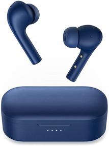 img 4 attached to 🎧 Premium Blue True Wireless Earbuds: Noise Cancelling, Fast Charge, IPX6 Waterproof, 30H Playtime - iPhone & Android Compatible