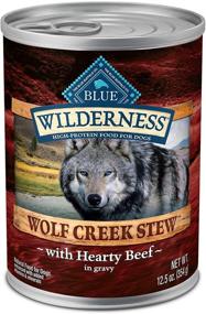 img 4 attached to Blue Buffalo Wilderness Wolf Creek Stew: High Protein, Natural Wet Dog Food - Pack of 12 (12.5 oz cans)