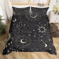 🌙 boho exotic sun and moon duvet cover: galaxy astrology bedding set for children, teens - chic luxury zodiac signs bedspread cover logo