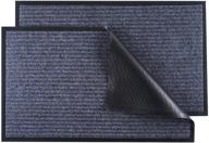 коврик на дверь loconha - 2 штуки внутри/снаружи водонепроницаемый антистепной резиновый коврик (29.5"×17") - серый логотип