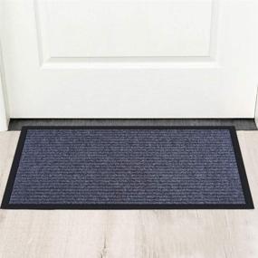 img 2 attached to 🚪 LOCONHA Door Mat - 2 Pack Indoor/Outdoor Waterproof Anti-Slip Rubber Doormat (29.5”x17”) - Grey