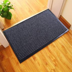 img 1 attached to 🚪 LOCONHA Door Mat - 2 Pack Indoor/Outdoor Waterproof Anti-Slip Rubber Doormat (29.5”x17”) - Grey