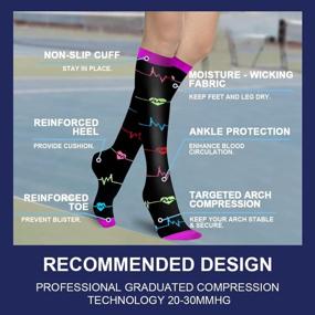 img 3 attached to 🧦 20-30mmHg Compression Socks for Men & Women - 3 Pairs of Circulation-Enhancing Compression Stockings for Nurses, Pregnancy