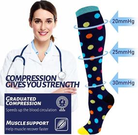 img 2 attached to 🧦 20-30mmHg Compression Socks for Men & Women - 3 Pairs of Circulation-Enhancing Compression Stockings for Nurses, Pregnancy