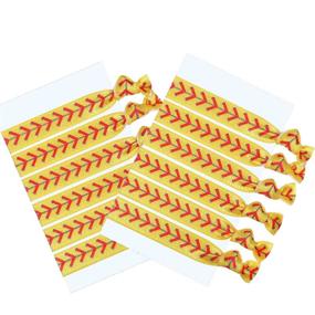 img 4 attached to ⚾️ Softball Hair Accessories Set: 12 No Crease Hair Ties for Girls, Players, and Teams (Softball Hair Accessories)