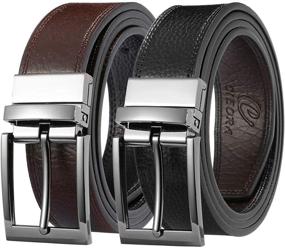 img 4 attached to Genuine Leather Reversible E01Brown Men's Accessories by CIEORA: Unparalleled Style and Quality