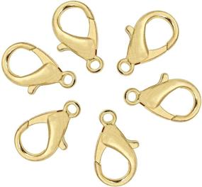 img 1 attached to Premium 100-Count Gold Lobster Claw Clasps for Jewelry Making - Nickel & Lead-Free, Curved Design for Bracelets, Necklaces, and Repairs