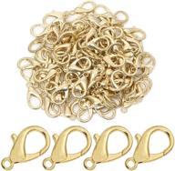 premium 100-count gold lobster claw clasps for jewelry making - nickel & lead-free, curved design for bracelets, necklaces, and repairs logo