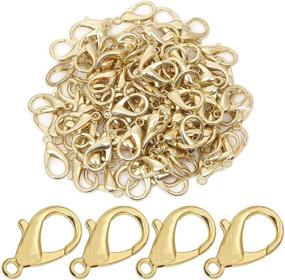 img 4 attached to Premium 100-Count Gold Lobster Claw Clasps for Jewelry Making - Nickel & Lead-Free, Curved Design for Bracelets, Necklaces, and Repairs