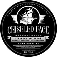 chiseled face groomatorium's trade winds: premium handcrafted shaving soap for a luxurious shave logo