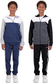 img 3 attached to Hind 4 Piece Sweatpant Maroon Blue Numeric_8 Boys' Clothing and Active