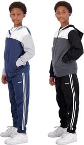 img 2 attached to Hind 4 Piece Sweatpant Maroon Blue Numeric_8 Boys' Clothing and Active