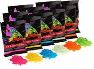 ✨ chameleon colors uv color powder: 12 packs with 6 vibrant colors for school events, blacklight dances, and photography - glow powder pigment for resin included logo
