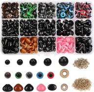 👀 740pcs plastic safety eyes and noses with washers - craft doll eyes, black and colorful safty eyes for amigurumi, puppet, plush animal, and teddy bear logo