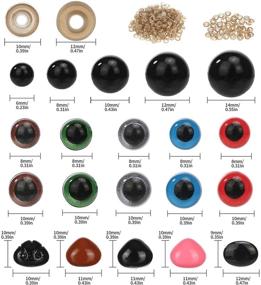 img 3 attached to 👀 740 шт. пластиковых глазок и носиков с шайбами - глазки для кукол, черные и разноцветные глазки безопасности для амигуруми, марионеток, плюшевых животных и мишек.