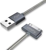 imkey сертифицированный apple, кабель для синхронизации и зарядки usb с разъемом 30-контактным - серый, длиной 6,5 фута для iphone 4 / 4s, iphone 3g / 3gs, ipad 1/2 / 3, ipod. логотип