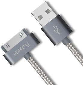 img 1 attached to IMKEY Сертифицированный Apple, кабель для синхронизации и зарядки USB с разъемом 30-контактным - серый, длиной 6,5 фута для iPhone 4 / 4S, iPhone 3G / 3GS, iPad 1/2 / 3, iPod.