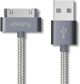 img 2 attached to IMKEY Сертифицированный Apple, кабель для синхронизации и зарядки USB с разъемом 30-контактным - серый, длиной 6,5 фута для iPhone 4 / 4S, iPhone 3G / 3GS, iPad 1/2 / 3, iPod.