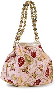 img 2 attached to Stunning Bangle Potli Wristlet: 👛 Exquisite Brocade Beads Women's Handbags & Wallets