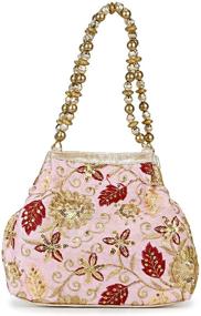 img 4 attached to Stunning Bangle Potli Wristlet: 👛 Exquisite Brocade Beads Women's Handbags & Wallets