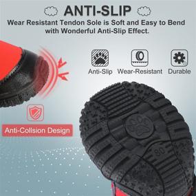 img 1 attached to Protective and Adjustable PETLOFT Dog Boots for Small, Medium, and Large Dogs - Slip Resistant, Waterproof, and Easy to Wear with Fastener Strap - Keep Your Pet's Paws Safe!