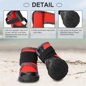 img 2 attached to Protective and Adjustable PETLOFT Dog Boots for Small, Medium, and Large Dogs - Slip Resistant, Waterproof, and Easy to Wear with Fastener Strap - Keep Your Pet's Paws Safe!