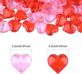 img 3 attached to 💖 214Pcs FEPITO Acrylic Heart Decorations for Valentines Day - 0.87Inch Heart Ornaments in Red and Pink - Ideal for Vase Filler, Table Scatter, Wedding Decor