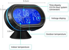 img 1 attached to 🕰️ YTDTKJ VST 7009V: Smart Digital Vehicular Clock with Thermometer, Voltmeter & Backlight