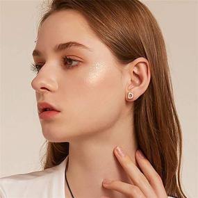 img 3 attached to 👂 Minimalist A-Z Letter Stud Earrings for Women and Teen Girls – Hypoallergenic 925 Sterling Silver Dainty Initial Earrings in Gift Box