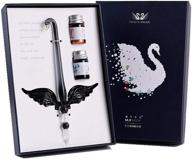 🖋️ mklpo glass dip pen set: calligraphy pens for beginners, ink pen for writing, signatures, calligraphy, decoration | includes swan pen and greeting card - perfect gift logo