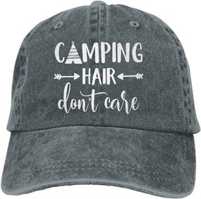img 2 attached to Splash Brothers Unisex Vintage Adjustable Baseball Cap Denim Dad Hat - Customized Camping Hair Care