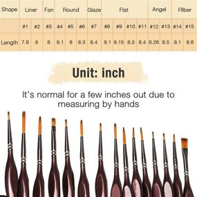 img 3 attached to Набор кистей для деталей AUTOXEL - 15 размеров для масла, акварели, гуаши, росписи лица, рукоделия, моделей, ногтей - небольшой микровинтажный набор художественных щеточек для акриловой живописи.