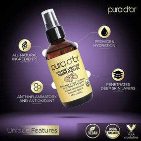 img 1 attached to 🌿 PURA D'OR Organic Golden Jojoba Oil: 100% Pure, Premium-Grade Moisturizer for Skin, Hair, Face & Nails - USDA Certified, Cold Pressed, Unrefined