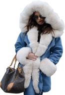 🧥 aofur women's military winter casual hooded jacket: stay stylish and cozy in long trench parkas for outdoor adventures логотип